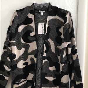 NWT Nine West metallic sweater coat